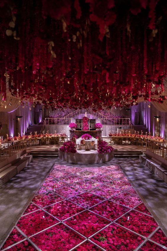 A stunning rose filled dance floor for the most luxurious of weddings