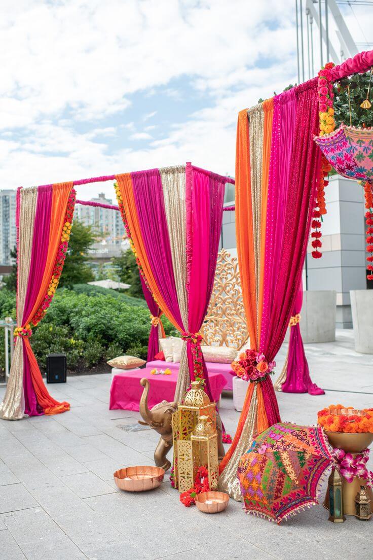 Vibrant Outdoor Mehendi Party