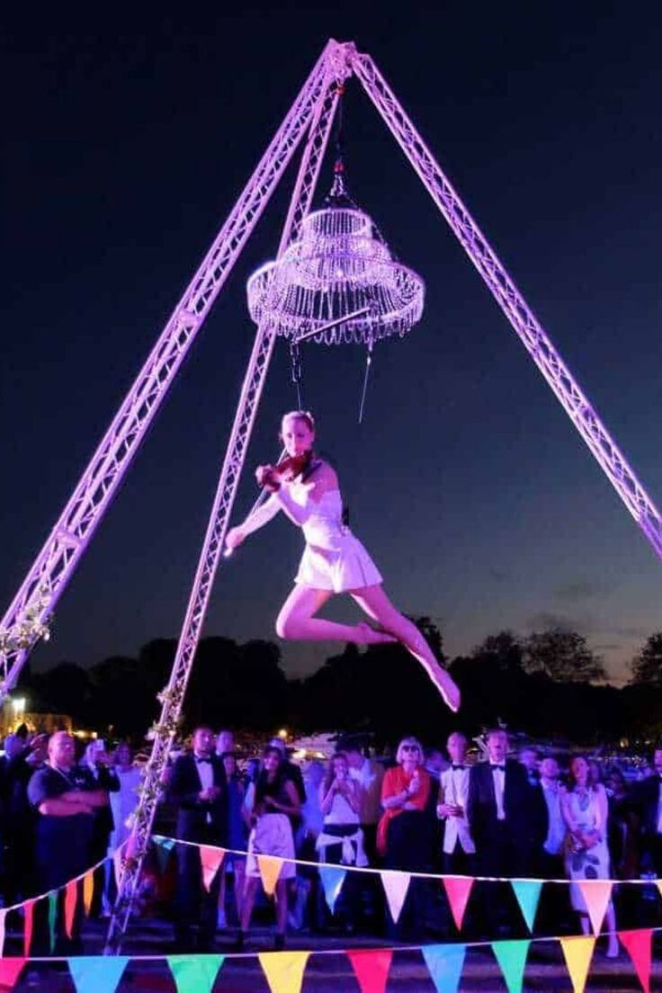 Aerial Violin Show For Reception